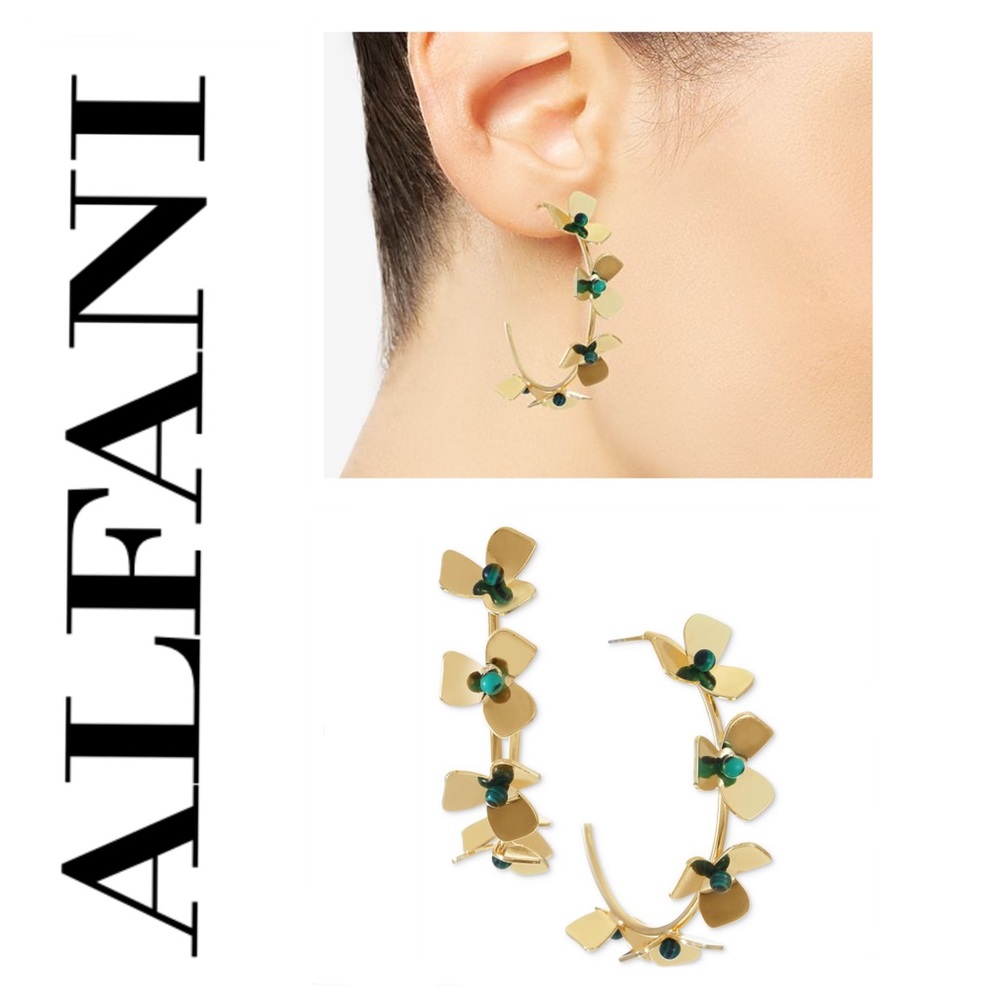 🐘 Alfani Stone Flower Hoop Earrings